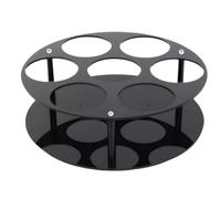 Syrup Rack, Bottle Holder Stand, 12.6x12.6x3.54 Inches Size, Space Saving Versatile Use Acrylic Display Tray, Dispenser Organizer for Coffee, Bar, Kitchen, Cafe, Restaurant and Home