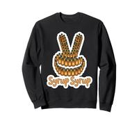 Syrup Syrup Peace Sign Bottles Meme Foodie Breakfast Sweatshirt