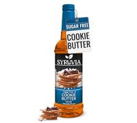Syruvia Sugar-Free Cookie Butter Coffee Syrup - 25.4 fl oz. Premium Coffee Flavoring Syrup. 0 Calories, Kosher, and Gluten-Free. Perfect for Enhancing Drinks, Sodas, Shakes, Desserts, and More.