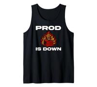 SysAdmin Prod is Down Server On Fire Devops Tech Humor Tank Top