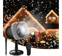 Syslux Snowfall LED Halloween Christmas Lights Projector, Remote Control Indoor Outdoor Holiday Lights Rotatable Snowflake for Halloween Xmas Wedding Home Party Garden Landscape Wall Decorations