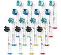 SYSMIC Replacement Toothbrush Heads 16 Pack - Compatible with Oral B Toothbrush Head Adult Soft Medium Firm Bristles Eco Charcoal Black Fits Braun Pro Clean Sensitive Cross Brushes