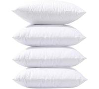 SYSN Cushion Inner Pads (Pack of 4) White Bounce Back 18x18 Cushion Inserts (45x45 cm) - Hollow Virgin Fiber Fillers For Decorative Scatters in Bed Sofa Outdoor with Stuffing
