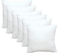 SYSN Cushion Inner Pads (Pack of 6) White Bounce Back Inserts of Standard 18x18 inches (45x45 cm) Size, Hollow Virgin Fibre Fillers For Decorative Scatters in Bed Sofa Outdoor with Stuffing