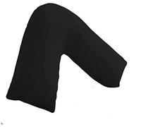 SYSN V Shaped Luxury Support Pillow Black Orthopedic Maternity Extra Filled For Neck And Back Support With Cushion (Black)