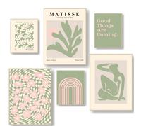 Sysoom Dorm Decor for College Girls,Preppy Room Decor,Danish Pastel Room Decor,Pink and Green Wall Decor,Dorm Room Wall Decor,Matisse Wall Art for Dorm,Bedroom,Gallery(UNFRAMED 12"x16")