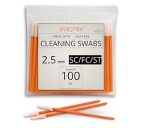 Sysotek Fiber Optic Cleaning Swabs - 100 Pack - SC 2.5mm - for Cleaning Optical Components. Lint Free Anti-Static Swabs, Cleaning Stick for Ports and Adapters, SC Connector Cleaner Tool for Field Use