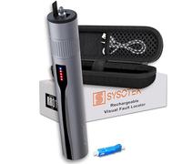Sysotek Visual Fault Locator - Rechargeable Red Light VFL Fiber Optic Tool kit - Retractable Head fits SC FC ST - Optical Laser Light Pen Network Cable Fiber Tester with Protective Case and LC Adapter
