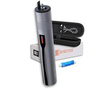 Sysotek Visual Fault Locator - Rechargeable Red Light VFL Fiber Optic Tool kit - Retractable Head fits SC FC ST - Optical Laser Light Pen Network Cable Fiber Tester with Protective Case and LC Adapter