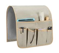 SYSOV Design Remote Control Holder for Recliner Couch Chair Armrest, Non Slip Recliner Armrest Organizer with 5 Pockets (Beige)