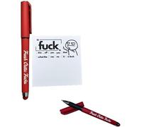 Sysow Fresh Outta Fucks Pad and Pen,Snarky Fresh Outta Fucks Pen Set, Funny and Sarcastic Daily Pad and Pen Novelty Office Supplies Gifts for Friends, Co-Workers, Boss (Red)
