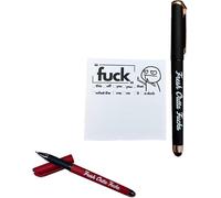 Sysow Fresh Outta Fucks Pad and Pen,Snarky Fresh Outta Fucks Pen Set, Funny and Sarcastic Daily Pad and Pen Novelty Office Supplies Gifts for Friends, Co-Workers, Boss (Black)