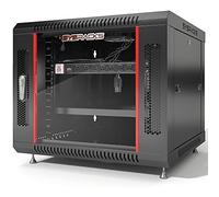 Sysracks 9U 18 inch Depth Wall Mount Server Cabinet Enclosure Rack Locking Network Rack - 8-Way PDU - Cooling Fan - Shelvf - Feet - Hardware