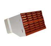 System 220x90 Double AIRBRICK Adapter with Fitted GRILLES - Terracotta | Lightweight plastic construction, Easy push-fit installation, Female spigot connection, 90Â° duct connection