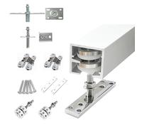 System Closet Rail Sliding, Aluminum Alloy Bifold Closet Door Track Hardware Kit Silver Multiple Sizes(120in/304.8cm)