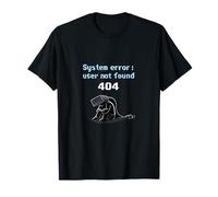 System Error User not Found 404 neon Blue DOS Font T-Shirt