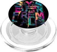 SYSTEM Glitch Art Cyberpunk Retro Digital Aesthetic PopSockets PopGrip for MagSafe