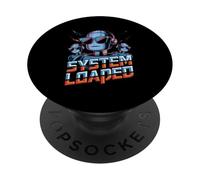 System Loaded Retro Robot Gamer Future Tech PopSockets Adhesive PopGrip