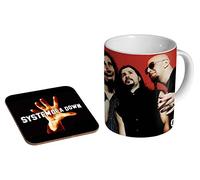System Of A Down Red Ceramic Coffee MUG + Coaster Gift Set …