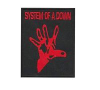 System of A Down Red Hand Patch Badge Embroidered Iron on Applique Patch Accessory