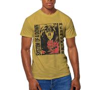 Rock Off Trade Unisex T-Shirt - System Of A Down Reflections - Dip-Dye Mineral Wash Yellow Large