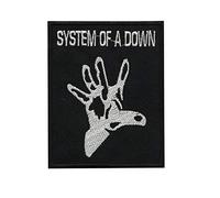 System of A Down Silver Hand Patch Badge Embroidered Iron on Applique Souvenir Accessory