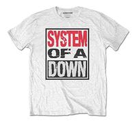 System of a Down - T-Shirt # S Unisex White # Triple Stack Box