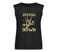 System of A Hand Down Unisex Vest Tank Tops Printed Mens Black Sleeveless T-Shirt L