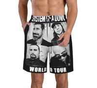 System of Band The Down Men's Beach Shorts Rock Band Print Beach Shorts a Must-Have for Music Fans in Summer X-Large