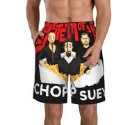 System of Band The Down Men's Beach Shorts Rock Band Print Beach Shorts a Must-Have for Music Fans in Summer X-Large