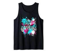 System Overload Distressed Typewriter Chaotic Ink Smudge Tank Top