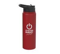 System Reboot Power Symbol Tech Reset Mindset Stainless Steel Insulated Water Bottle