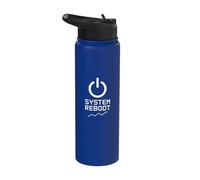 System Reboot Power Symbol Tech Reset Mindset Stainless Steel Insulated Water Bottle