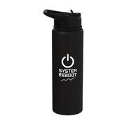 System Reboot Power Symbol Tech Reset Mindset Stainless Steel Insulated Water Bottle