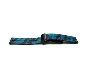 System-S 20 mm Silicone Strap with Folding Clasp for Smartwatch with Camouflage Print in Blue, Blue with camouflage pattern, Eine Grösse, Classic