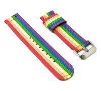 System-S 20mm Rainbow Nylon Strap for Samsung Galaxy Watch 4 Smartwatch, Colourful (rainbow), Eine Grösse, Classic