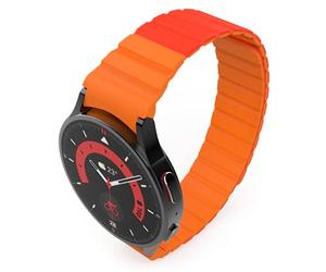 System-S 20mm Silicone Magnetic Strap for Samsung Galaxy Watch 5 4 in Red, Red/Orange, Eine Grösse