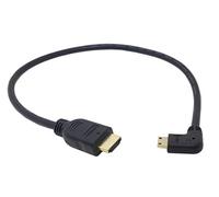 System-S 90° Angled Angle Mini HDMI to Standard HDMI Cable 50 cm