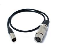 System-S Audio Cable 50 cm Mini XLR 3-Pin Male to XLR 3-Pin Female Adapter Black