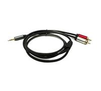 System-S Audio RCA 2 RCA Cable 100 cm Male to AUX Jack 3.5 mm 3-Pin Male Adapter