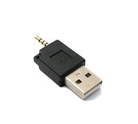 System-S Audio USB Adapter 2.5 mm Jack Male to 2.0 Type A Male AUX Cable in Black