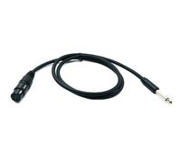 SYSTEM-S Audio XLR Cable 100cm 3 Pin Female to Jack AUX 6.35mm 2 Pin TS