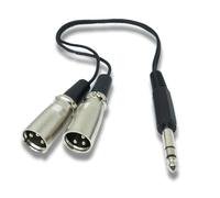 System-S Audio Y Cable 30 cm AUX 6.35 mm TRS Male to 2X XLR 3 Pin Male