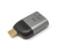 System-S DisplayPort Adapter Mini DP Female to USB 3.1 Type C Male 4K Cable in Grey