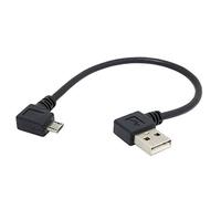 System-S Micro USB Cable 90° Right Angled Connector to USB 2.0 T...