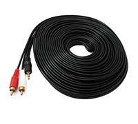 SYSTEM-S RCA 2 RCA Cable 20 m Male to AUX Jack 3.5 mm Male Stereo AV Cable in Black