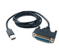 System-S USB 2.0 Cable 120 cm Type A Male to D Sub 25 Pin Female IEEE 1248 Adapter in Blue