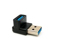 System-S USB 3.0 Adapter Type A Male to Female Angle Cable in Black