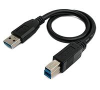 System-S USB 3.0 Cable 30 cm Type B Male to A Male Screw Adapter in Black
