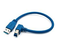 System-S USB 3.0 Cable 30 cm Type B Male to Type A Male Angle in Blue